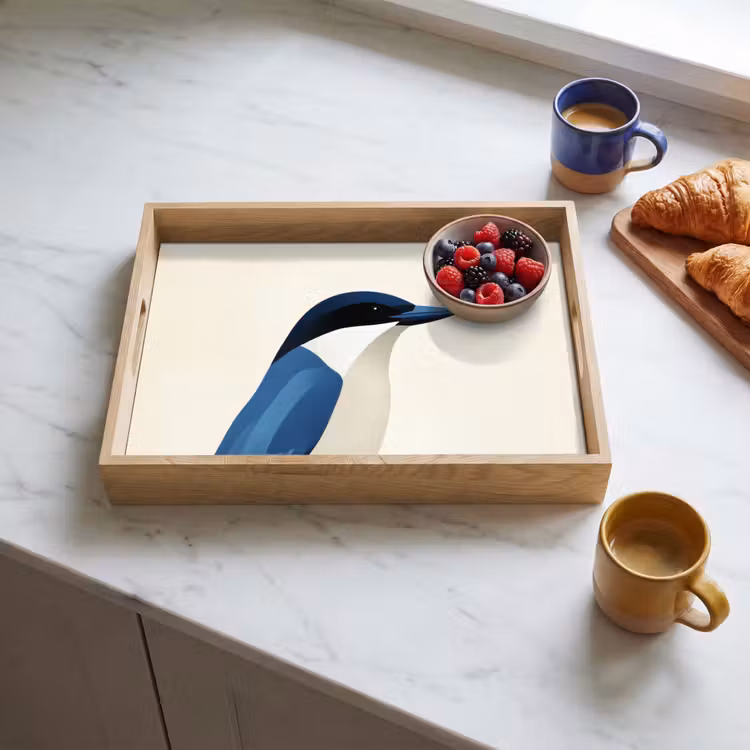 Tablett - Illustration - Blau - Vogel — 3