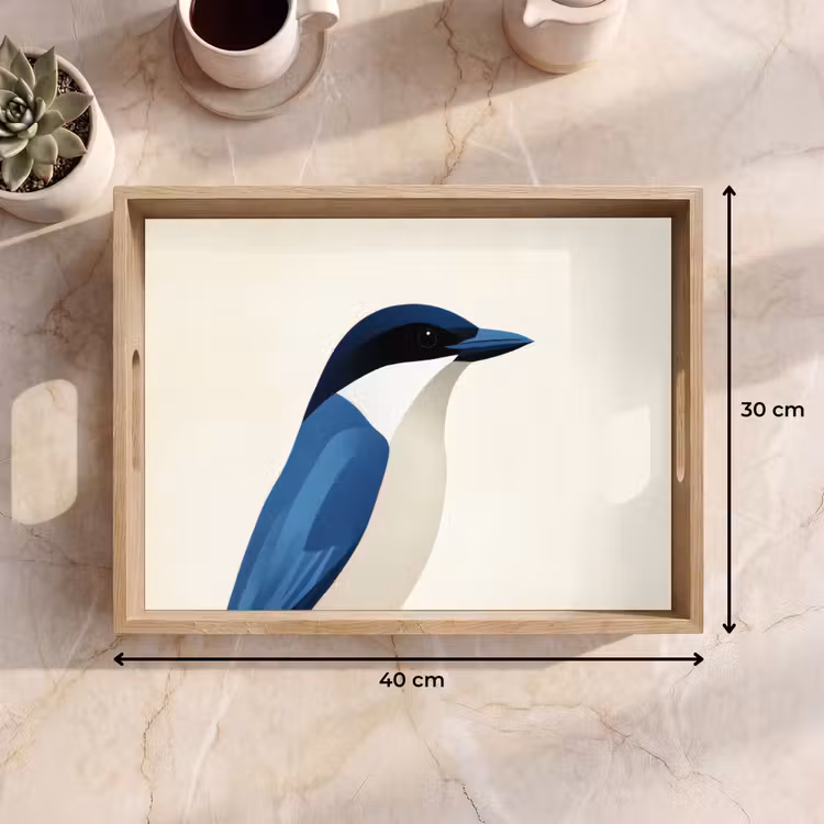 Tablett - Illustration - Blau - Vogel — 7