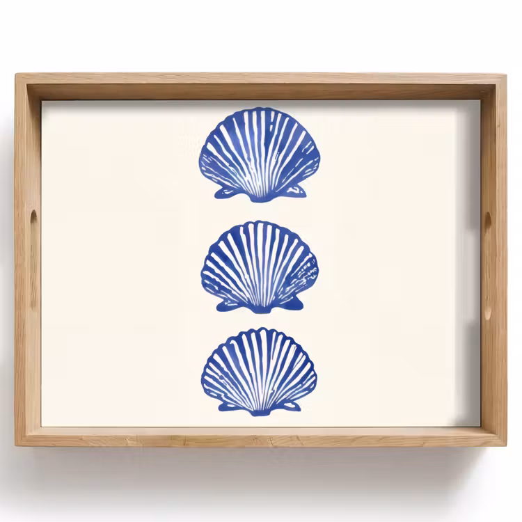 Tablett - Muscheln - Blau - Muster — 1