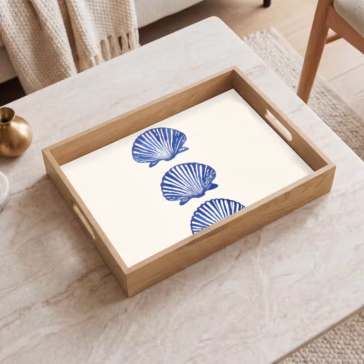Tablett - Muscheln - Blau - Muster — 2