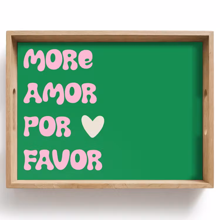 Tablett - Amor - Valentinstag - Grün - Text — 1