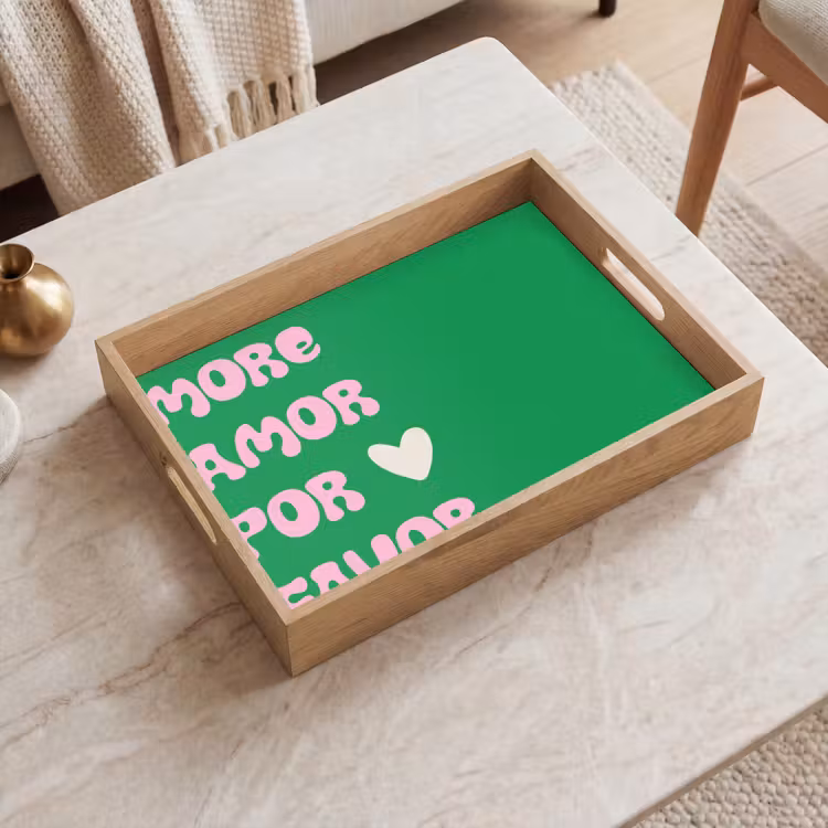 Tablett - Amor - Valentinstag - Grün - Text — 2