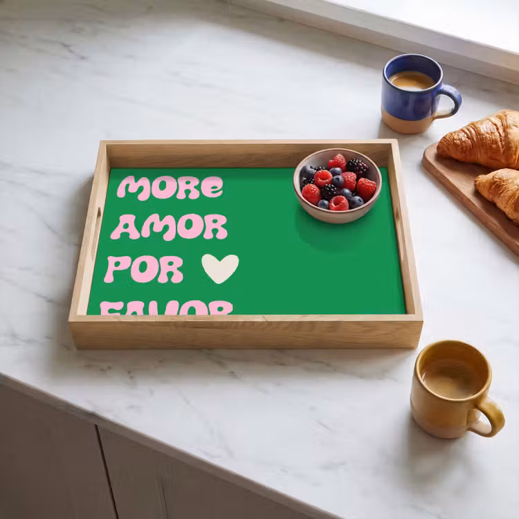 Tablett - Amor - Valentinstag - Grün - Text — 3