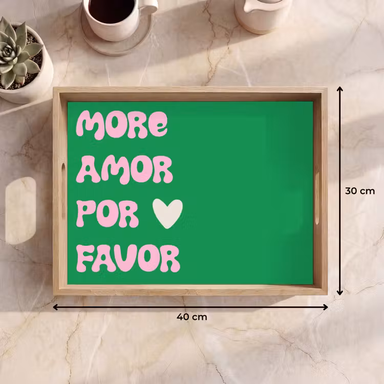 Tablett - Amor - Valentinstag - Grün - Text — 7