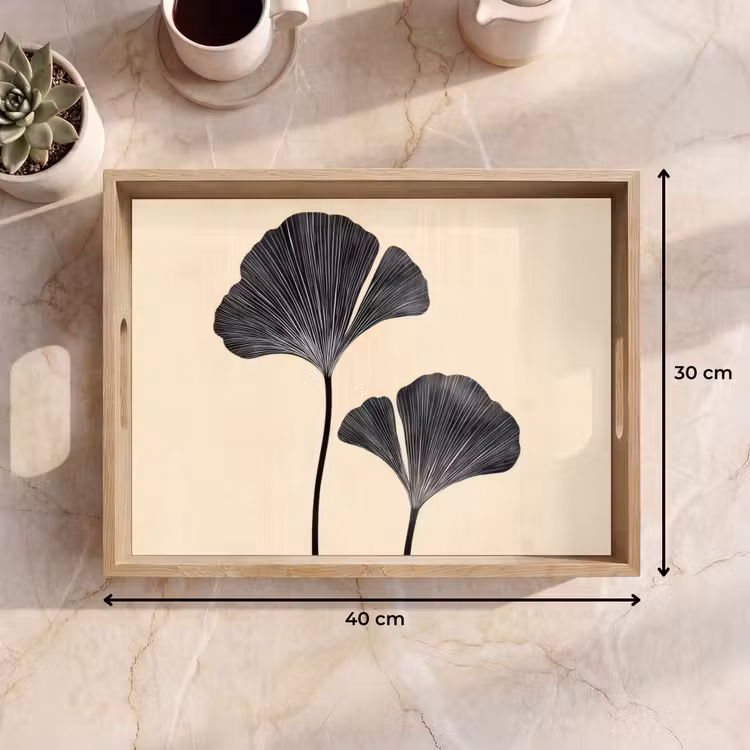 Tablett - Blätter - Minimalistisch - Schwarz — 7