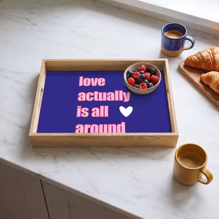 Tablett - Text - Valentinstag - Liebe - Blau — 3