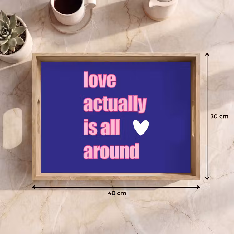 Tablett - Text - Valentinstag - Liebe - Blau — 7