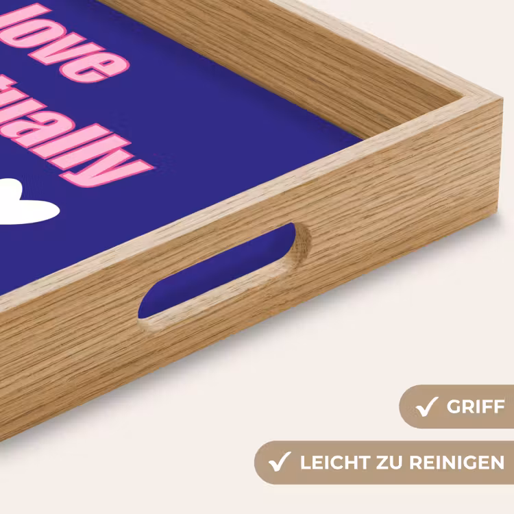 Tablett - Text - Valentinstag - Liebe - Blau — 8