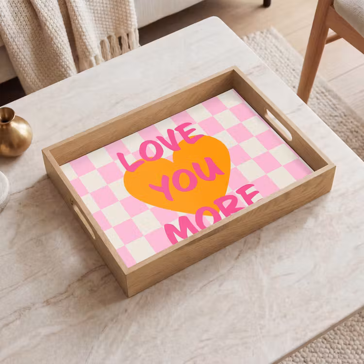 Tablett - Valentinstag - Liebe - Rosa - Orange — 2