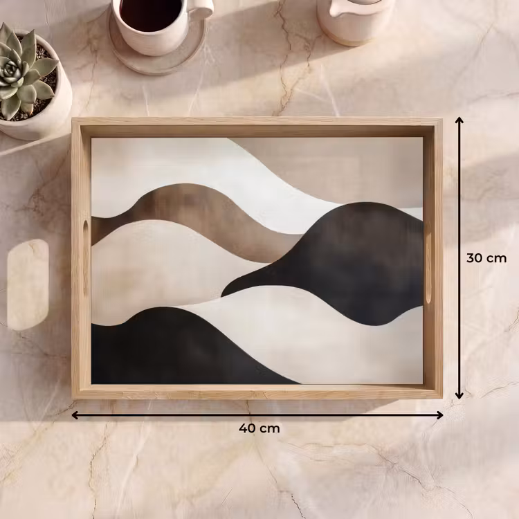Tablett - Wellen - Abstrakt - Beige — 7