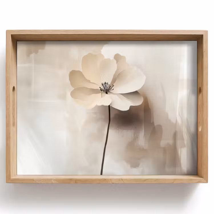 Tablett - Blume - Beige - Farbe - Schatten — 1