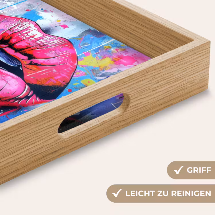 Tablett - Graffiti - Lippen - Hellrosa - Gemalt — 8