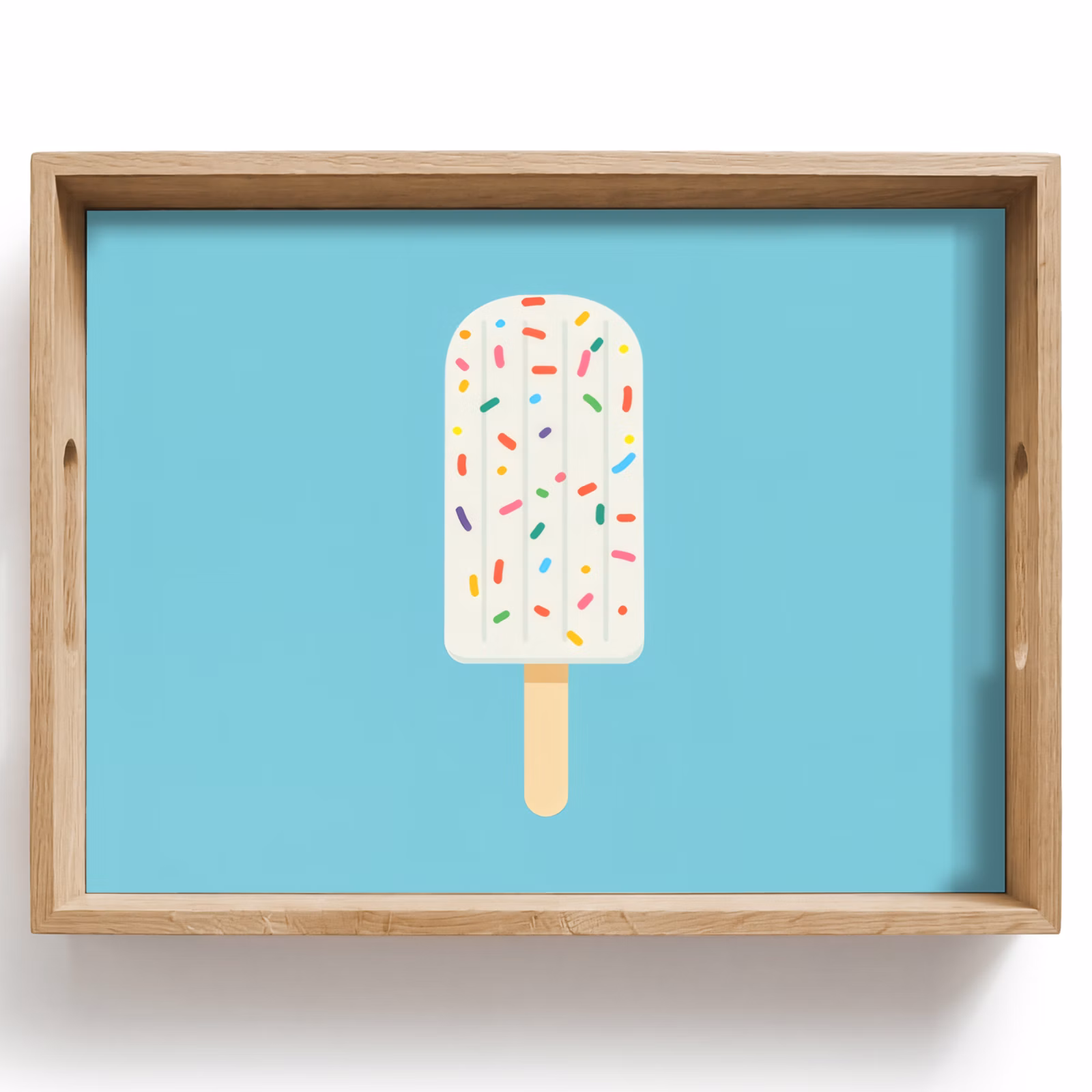 Tablett - Eiscreme - Stiel - Streusel - Hellblau — 1
