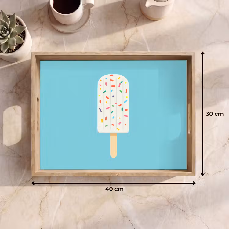 Tablett - Eiscreme - Stiel - Streusel - Hellblau — 7