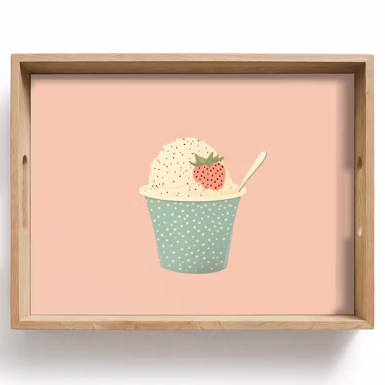 Tablett - Tablett - Eiscreme - Erdbeere - Rosa — 1