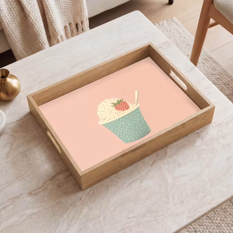 Tablett - Tablett - Eiscreme - Erdbeere - Rosa — 2