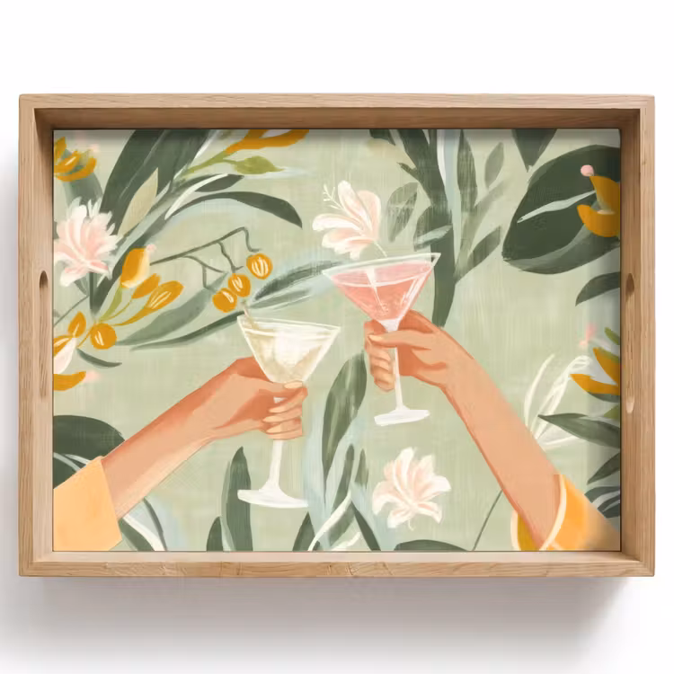 Tablett - Gläser - Cheers - Grün — 1