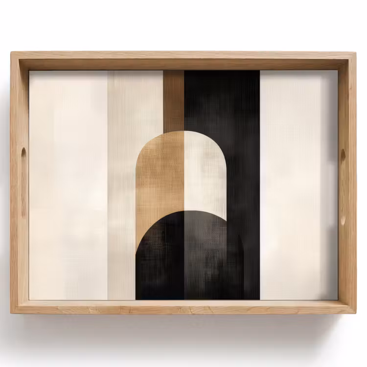 Tablett - Geometrisch - Formen - Weiß — 1