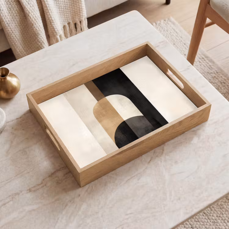 Tablett - Geometrisch - Formen - Weiß — 2
