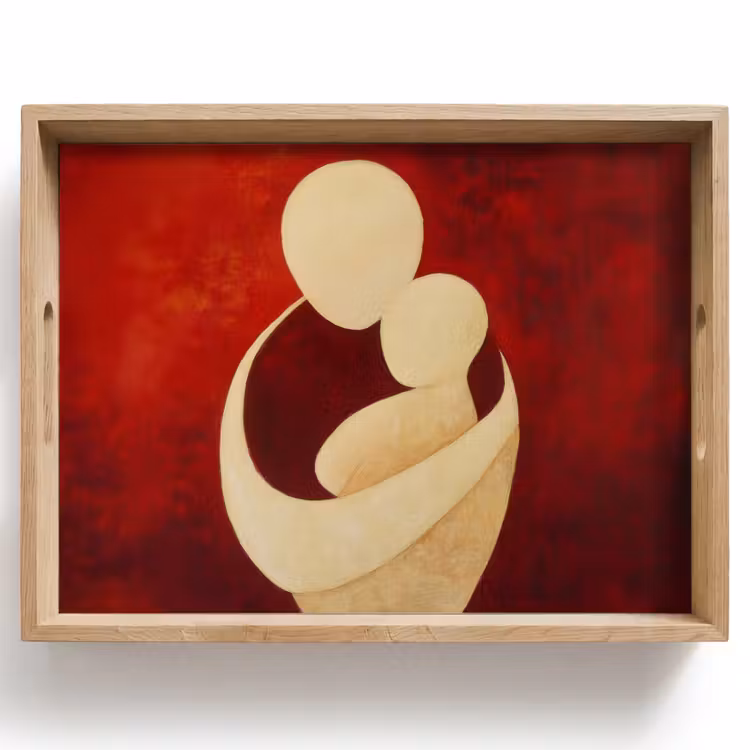 Tablett - Abstrakt - Mutter - Kind - Rot — 1