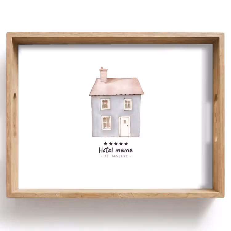 Tablett - Hellblau - Haus - Mutti - Text — 1
