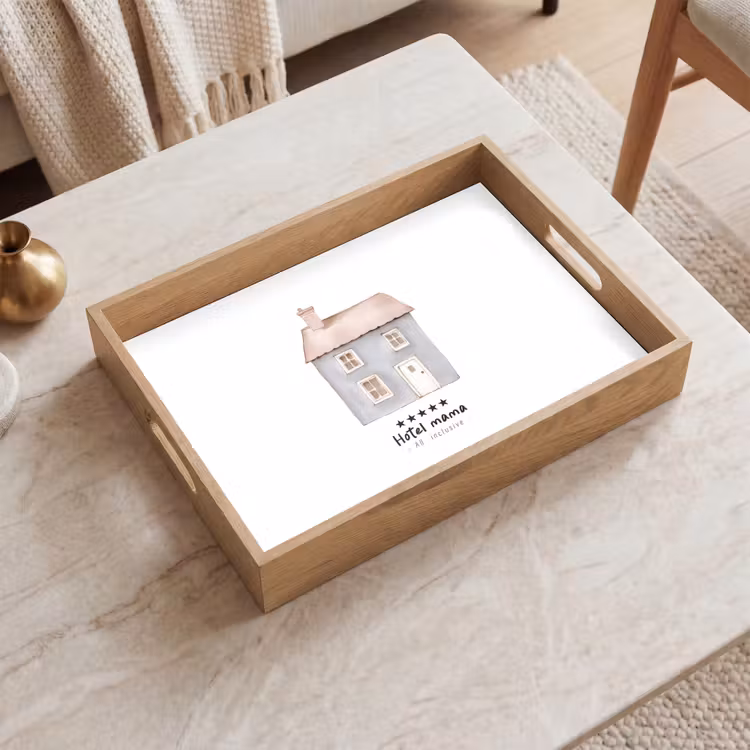 Tablett - Hellblau - Haus - Mutti - Text — 2