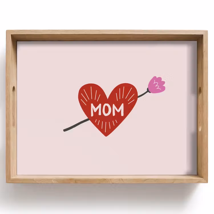 Tablett - Herz - Rot - Blume - Mutter — 1
