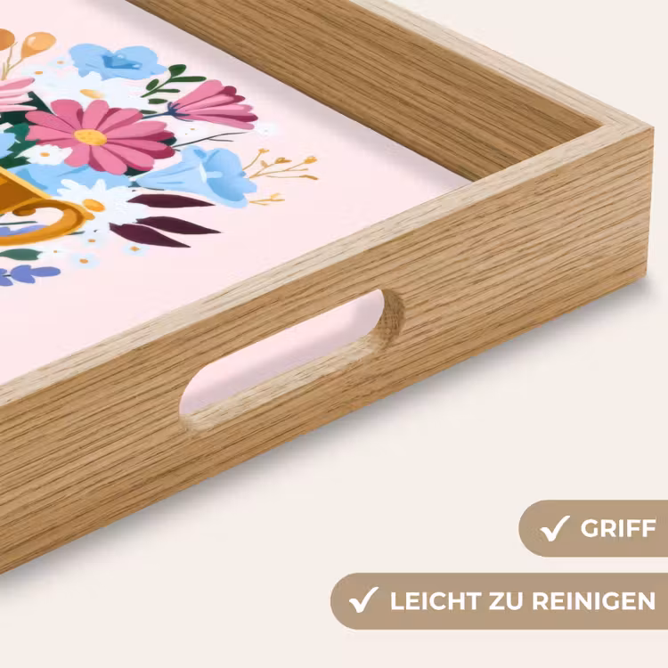 Tablett - Trophäe - Beste Mutter - Blumen - Bunt — 8