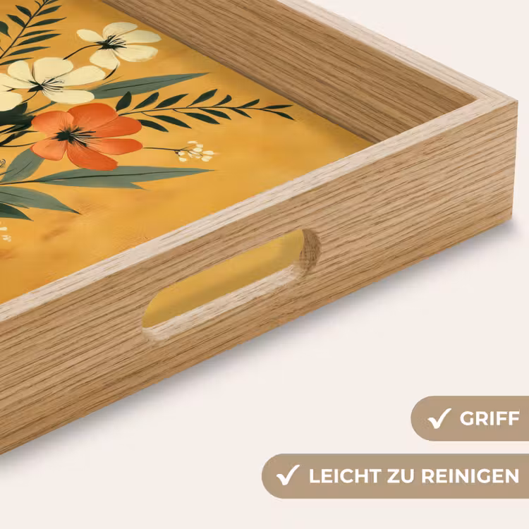 Tablett - Blätter - Blumenstrauß - Gelb — 8