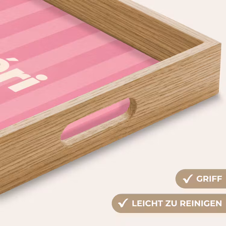 Tablett - Gestreift - Rosa - Chéri — 8