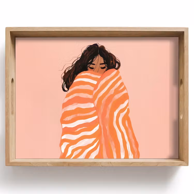 Tablett - Mädchen - Decke - Gestreift - Orange — 1