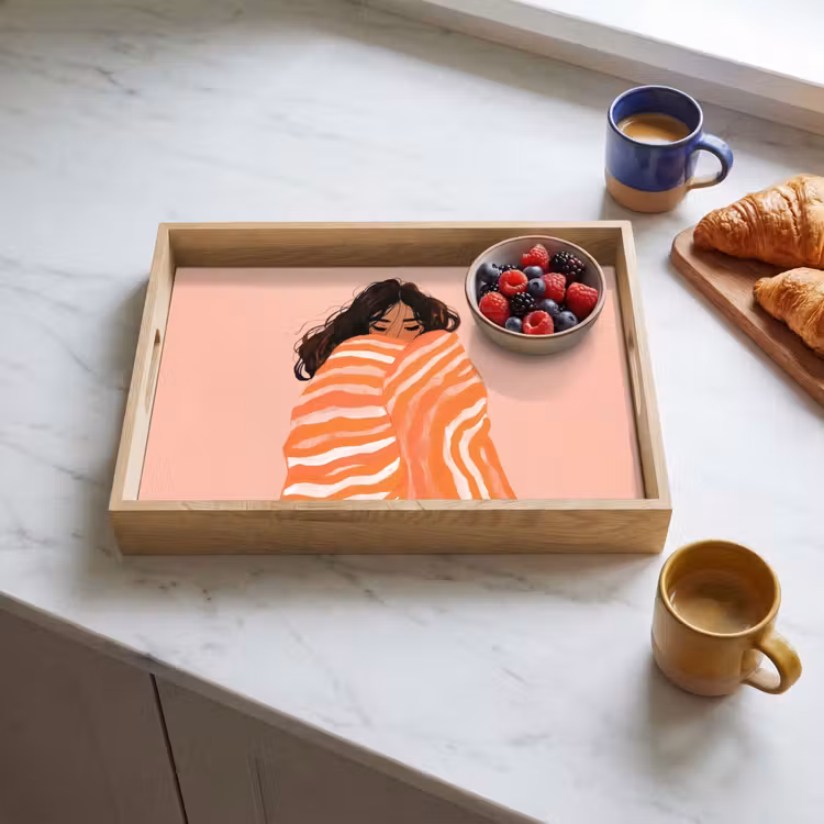 Tablett - Mädchen - Decke - Gestreift - Orange — 3