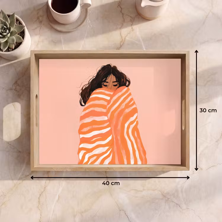 Tablett - Mädchen - Decke - Gestreift - Orange — 7