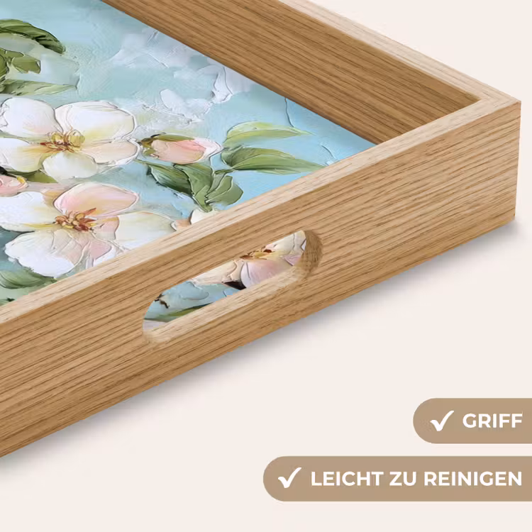 Tablett - Blossom - Blätter - Hellblau — 8