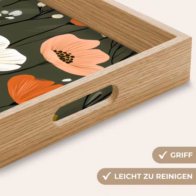 Tablett - Blumen - Illustration - Grün — 8