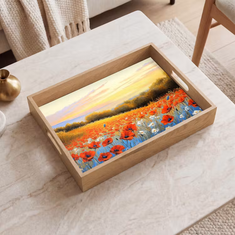 Tablett - Mohn - Blumenfeld - Farbenfroh — 2