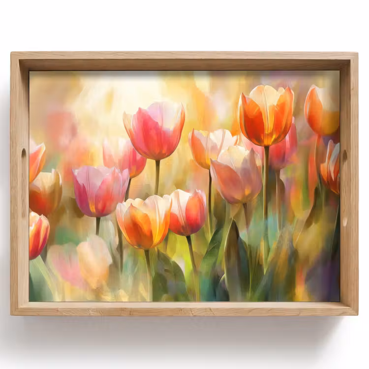 Tablett - Tulpen - Märchenhaft - Farbenfroh — 1