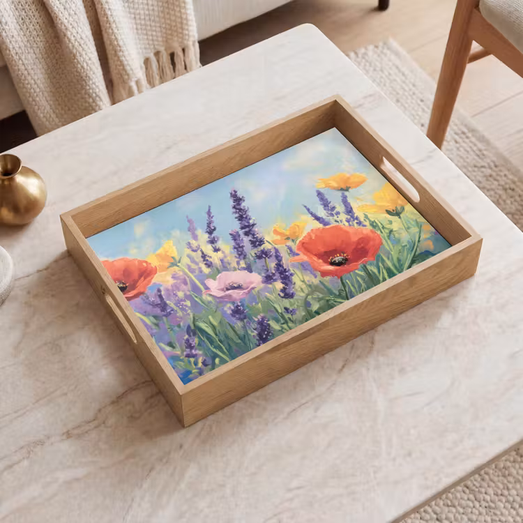 Tablett - Wiese - Blumen - Farbenfroh — 2