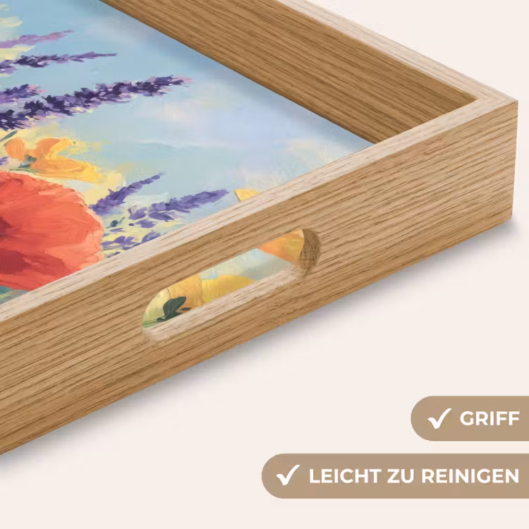 Tablett - Wiese - Blumen - Farbenfroh — 8