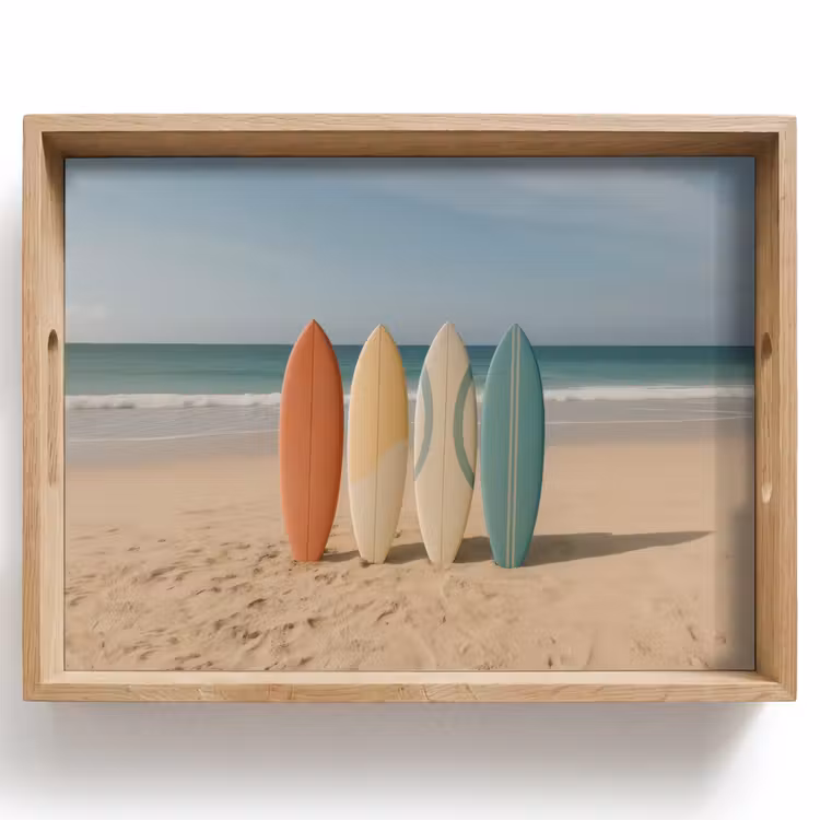 Tablett - Strand - Surfbrett - Pastell — 1