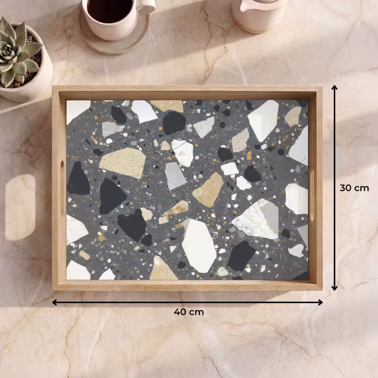 Tablett - Terrazzo - Dekoration - Steine — 7