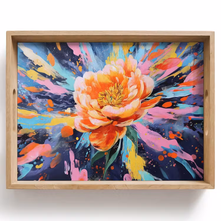 Tablett - Blumenexplosion - Leuchtende Spritzer - Dynamisch — 1