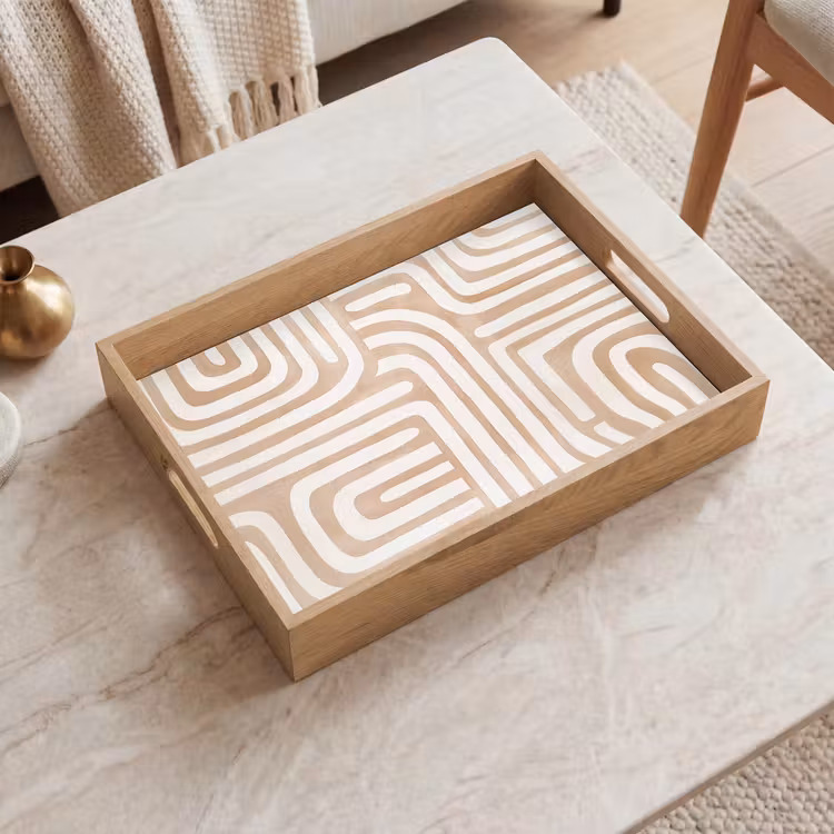 Tablett - Erdtöne - Labyrinth-Muster — 2
