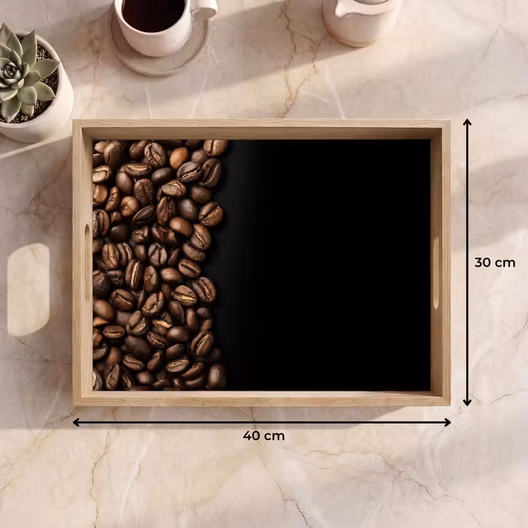 Tablett - Kaffeebohnen - Schwarz - Einfach — 7