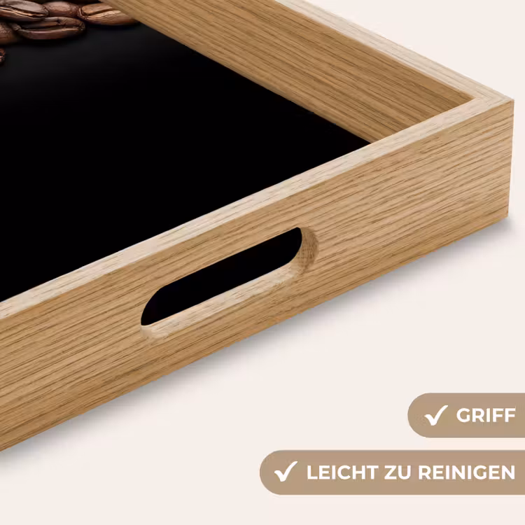 Tablett - Kaffeebohnen - Schwarz - Einfach — 8