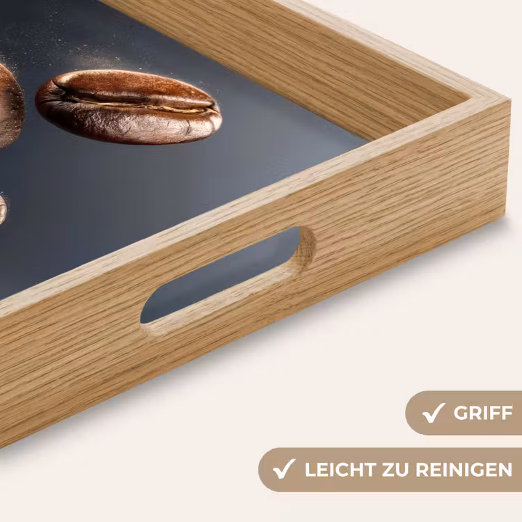 Tablett - Kaffeebohnen - Schwebend - Grau — 8
