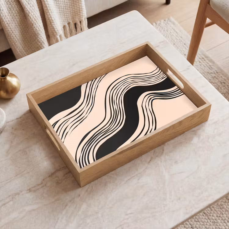 Tablett - Waves - Schwarz - Sand — 2