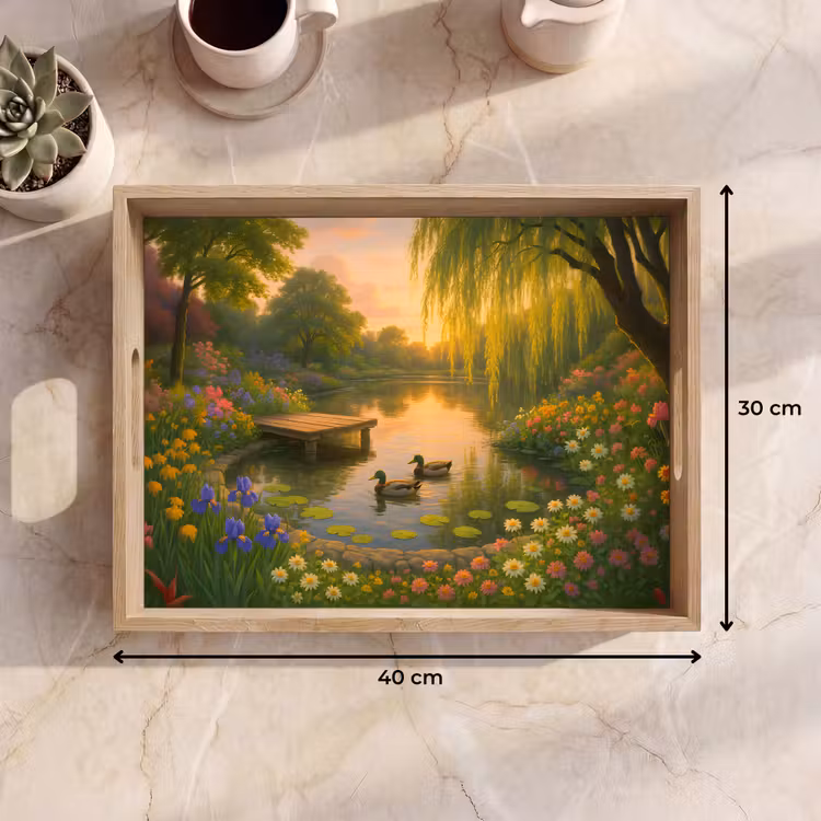 Tablett - Enten - Teich - Blumen — 7