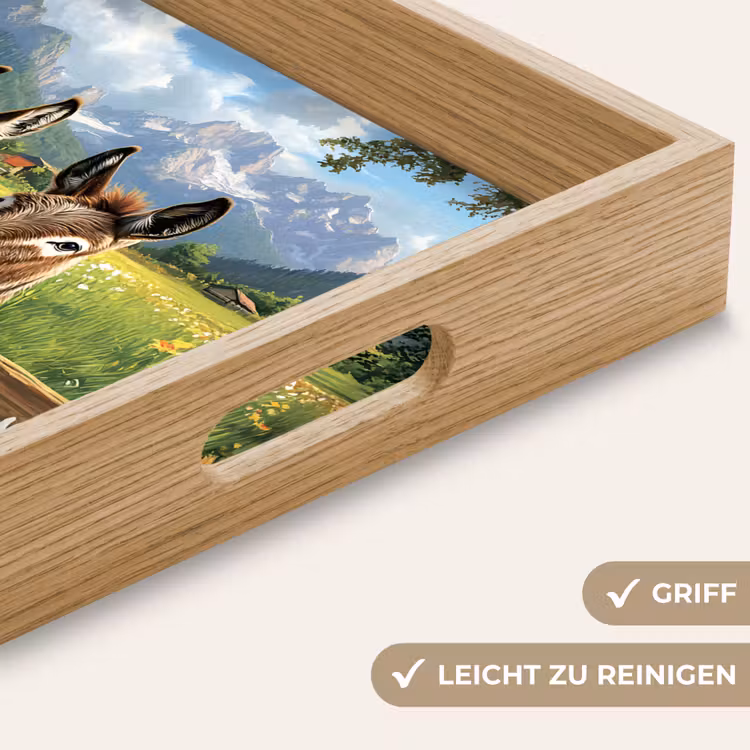 Tablett - Esel - Blumen - Sommer — 8