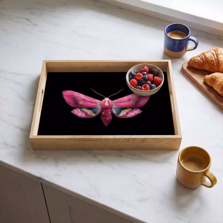 Tablett - Schmetterling - Rosa - Motte — 3